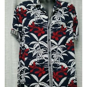 PACSUN Floral Rayon Button Up Shirt